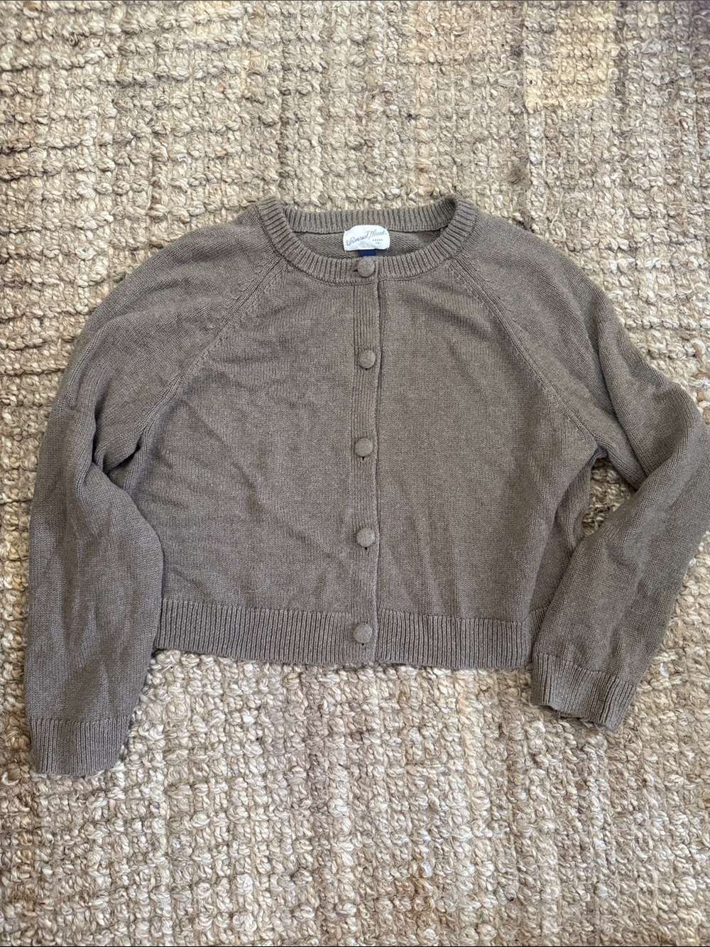 Universal Thread Crewneck Button-Front Sweater Cardigan - Brown
